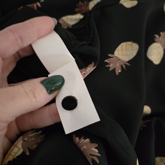 KATE SPADE Black & Tan Pineapple Print Tiered Dress With Ruffles, Size XXL - Picture 15 of 15